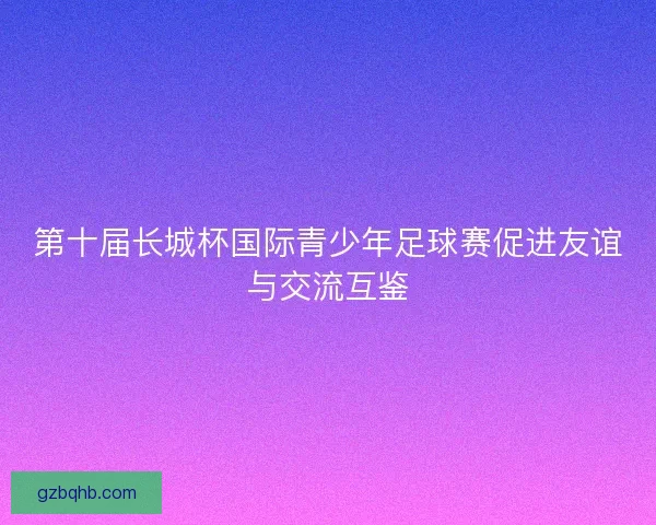第十届长城杯国际青少年足球赛促进友谊与交流互鉴